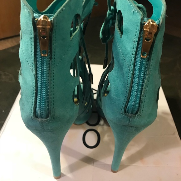 Aldo Aqua Zip up Lace up Heels - Picture 4 of 5